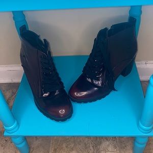 Mix No.6 Maroon heeled Booties